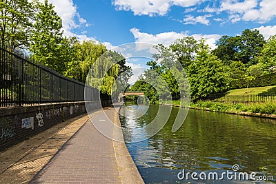 Relaxing Scenery of Canal Stock Photo